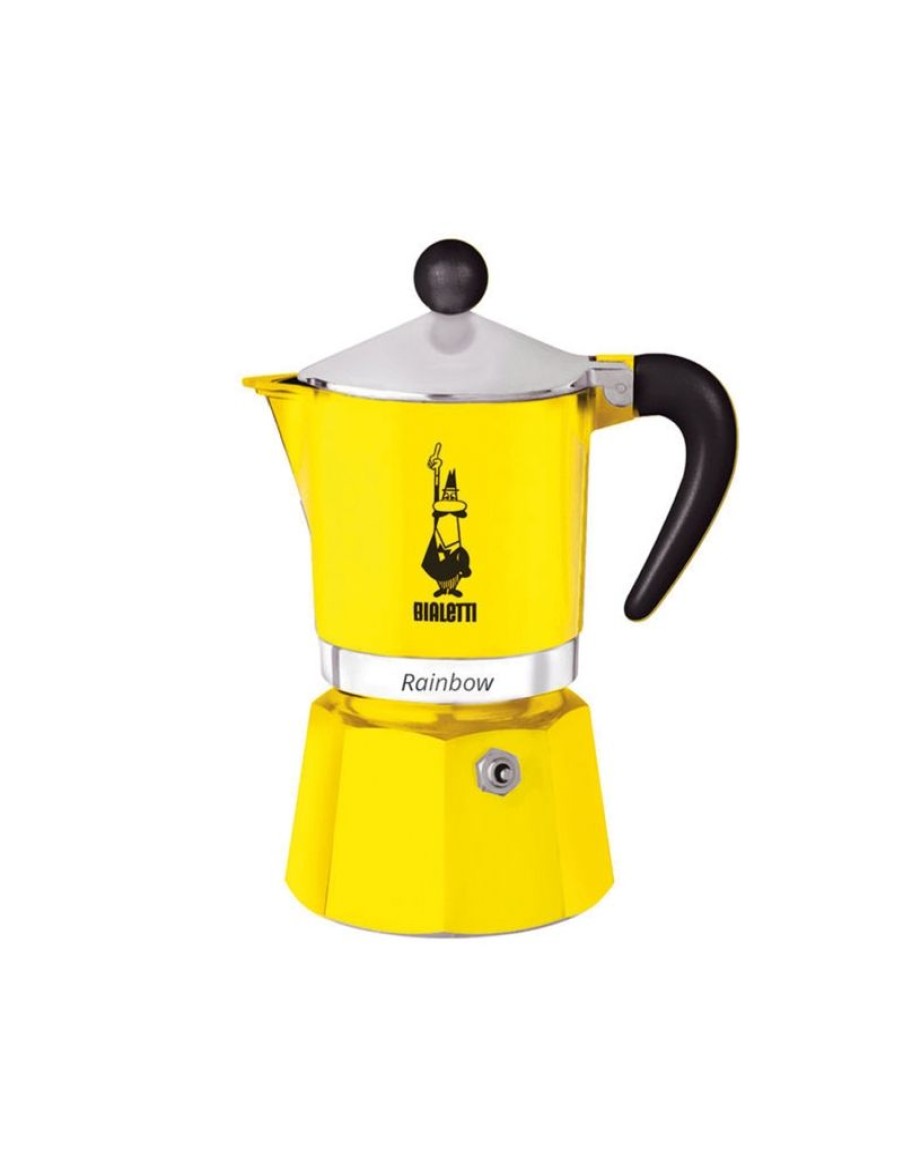 Click Cafe Macchine Moka Per Caffe Macinato | Moka Rainbow Bialetti Giallo 3 Tazze