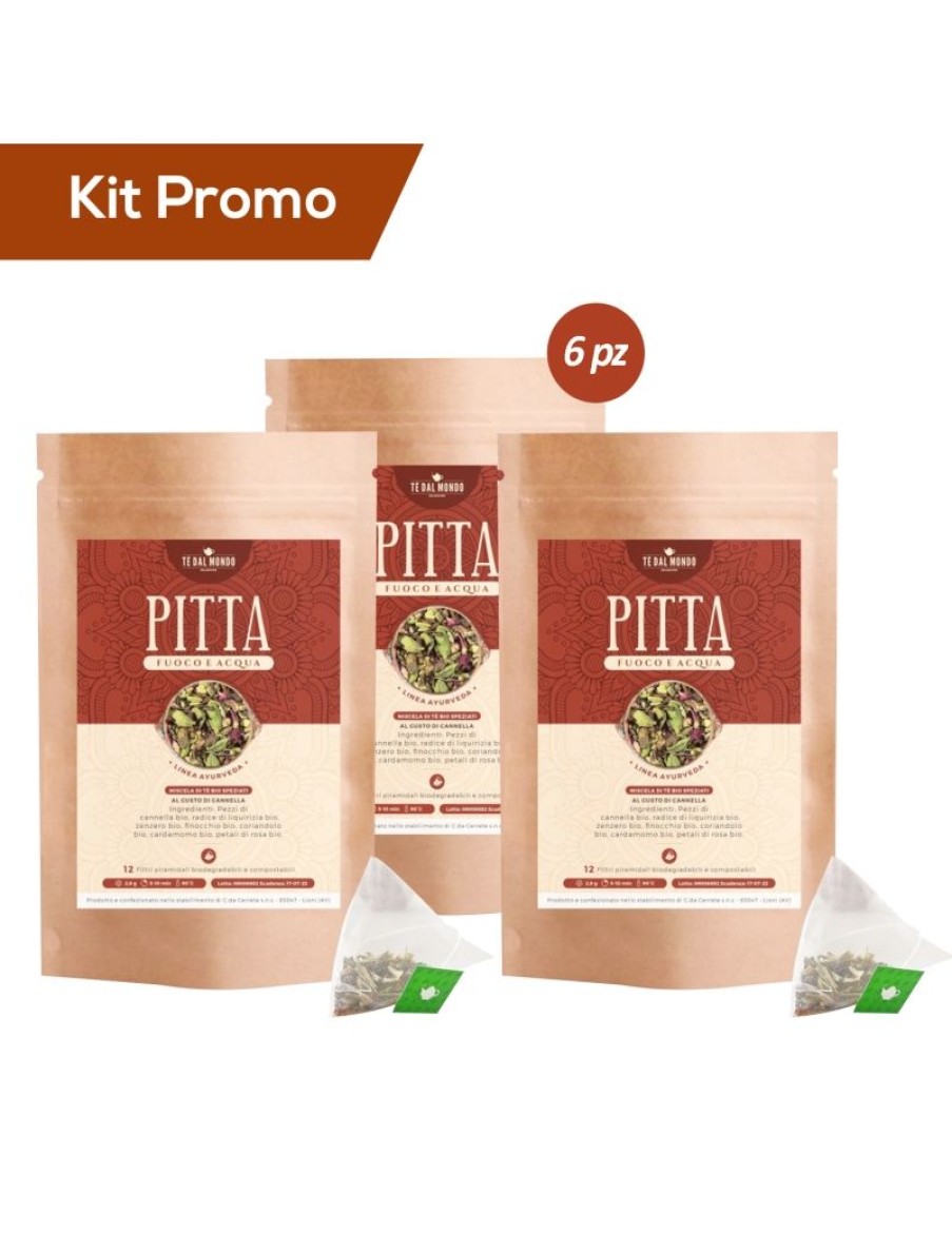 Click Cafe Piramidali Te Dal Mondo | Kit 6 Doypack Miscela Di Te Bio Speziato, Pitta