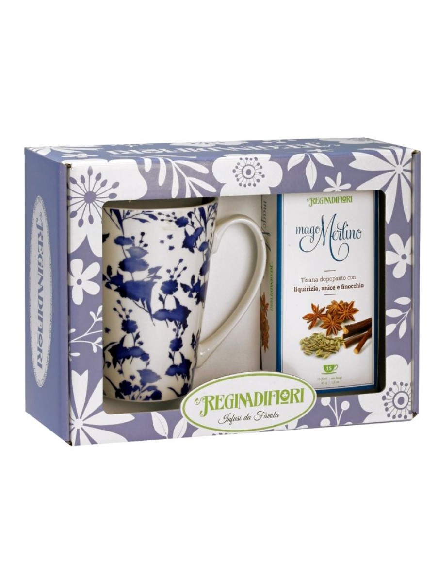 Click Cafe Te E Tisane Regina Di Fiori E Mlesna | Scatola Vetrina Mug Fiori +Tisana Mago Merlino