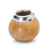 Click Cafe Erba Mate E Accessori | Calabash 7 Cm Beige Con Bordo In Metallo