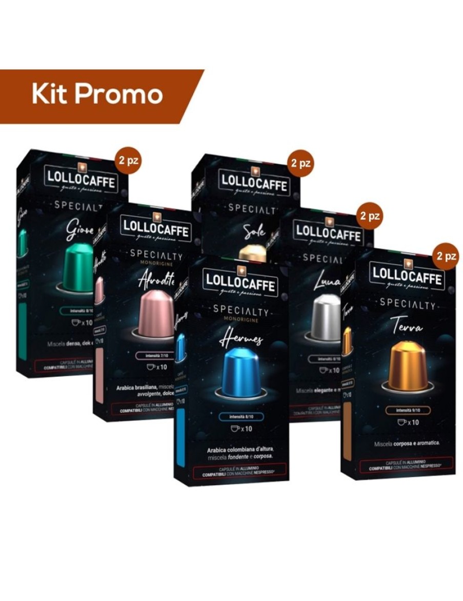 Click Cafe Capsule Compatibili Nespresso | Box 100 Capsule Miste In Alluminio, Lollo Specialty