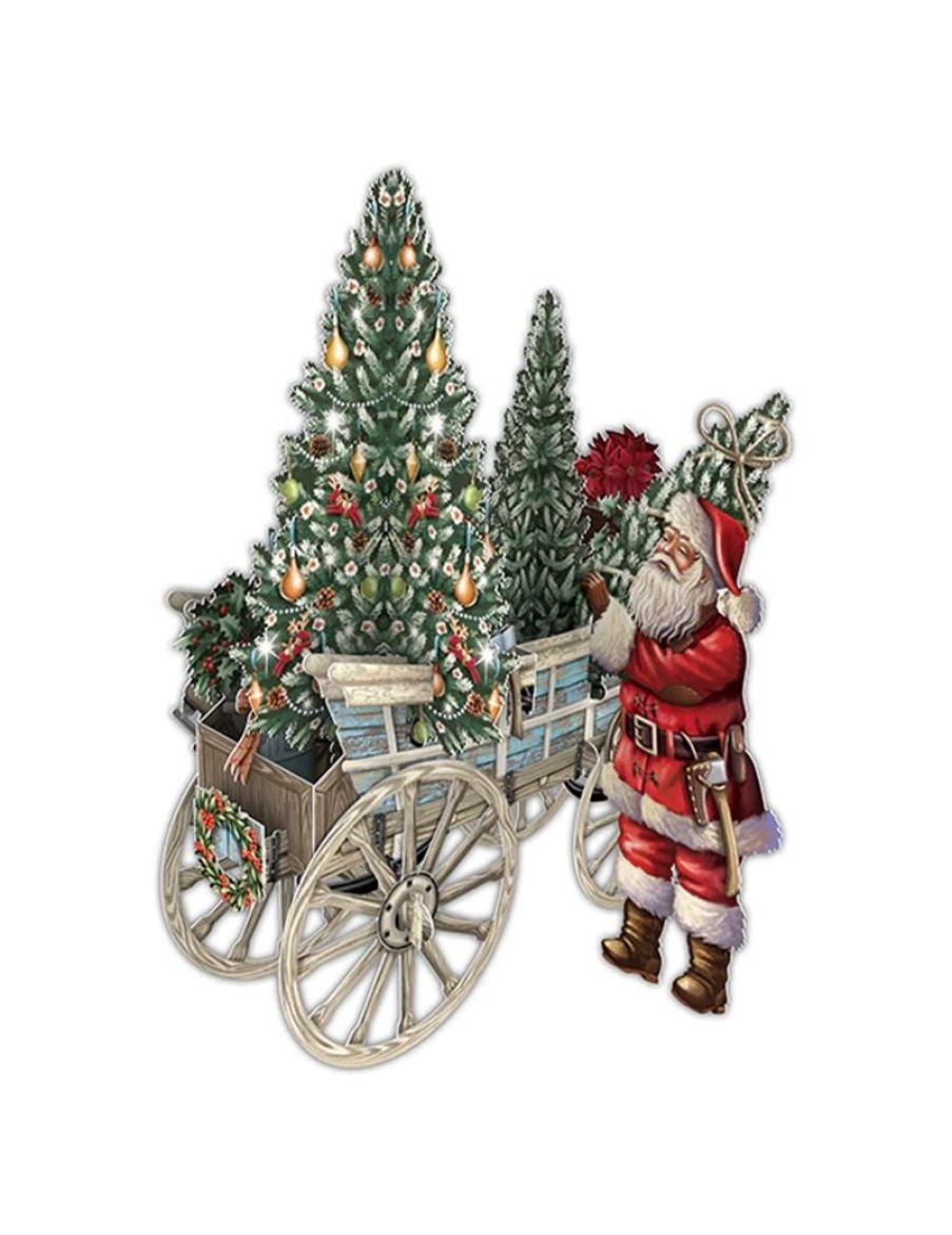 Click Cafe Carta Regalo E Biglietti Auguri | Biglietto Di Auguri Natalizio 3D Carrozza Con Albero