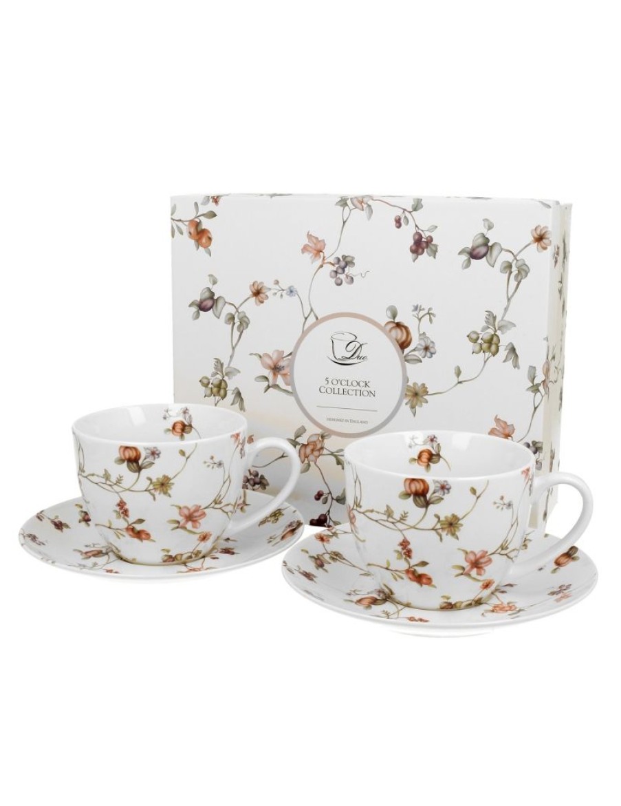 Click Cafe Tazze Da Te E Teiere | Set 2 Tazze Cappucino Con Piattino Safa In Gift Box