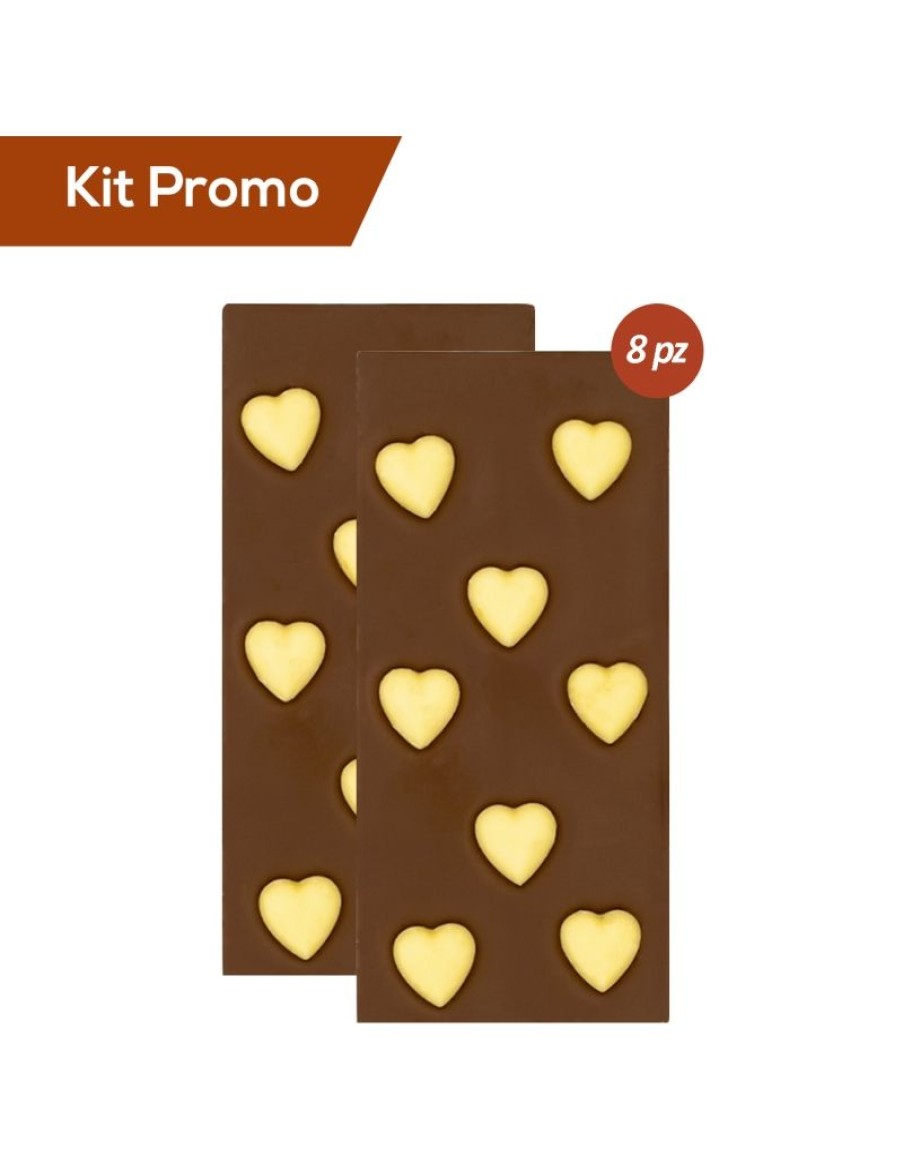 Click Cafe Cioccolato Artigianale | Kit 8 Tavolette Di Cioccolato Con Cuori