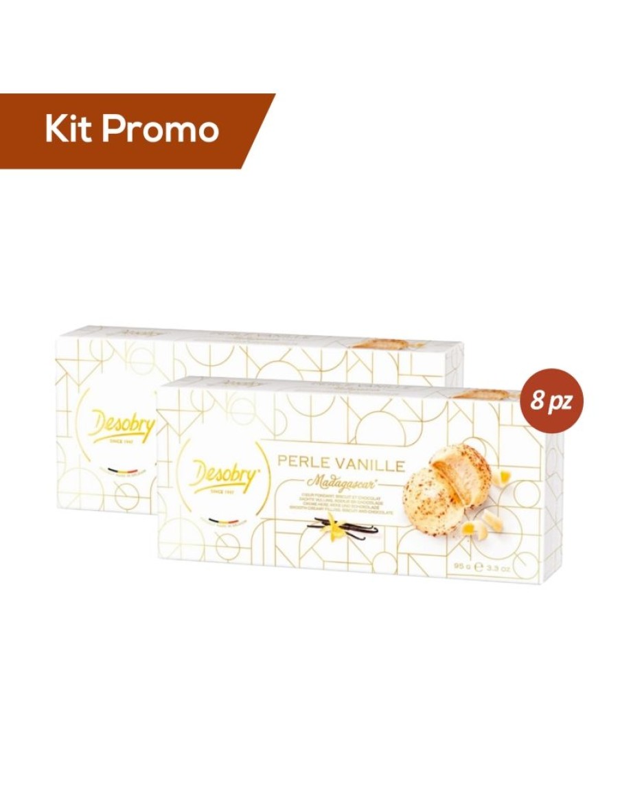 Click Cafe Biscotti Artigianali | Kit 8 Astucci Di Biscotti Ricoperti Di Cioccolato Bianco Con Cuore Di Vaniglia