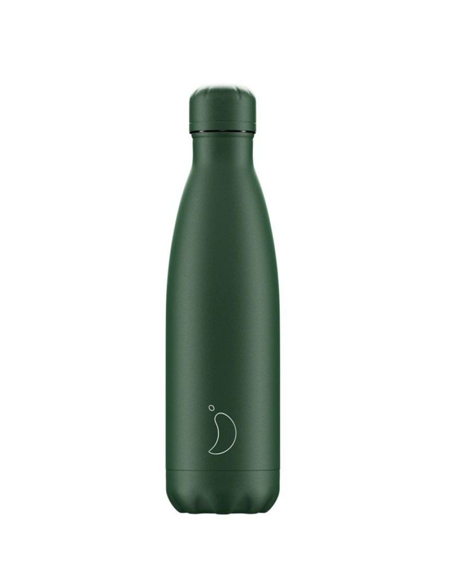 Click Cafe Borracce&Tazze Termiche E Accessori | Chilly'S Bottle Verde Opaco Con Tappo Verde 500 Ml