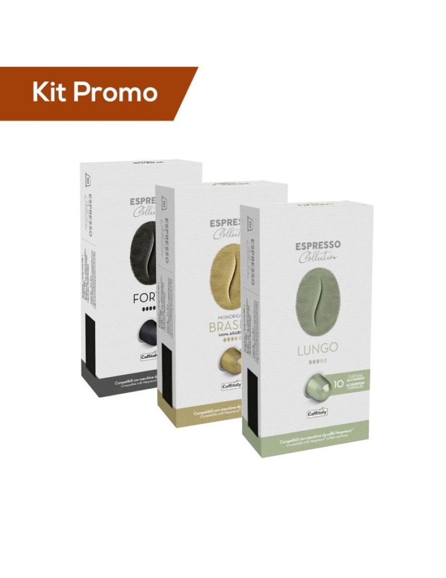 Click Cafe Capsule Compatibili Nespresso | Box 30 Capsule Espresso Collection - Caffitaly, Compatibili Nespresso Lungo, Brasile, Forte