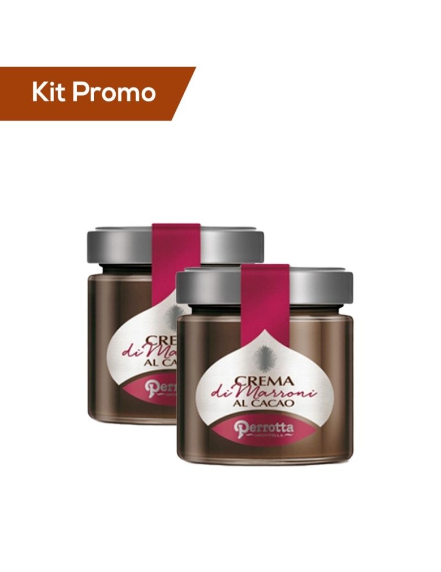 Click Cafe Cioccolato Artigianale | Kit 2 Vasetti Di Crema Spalmabile Di Castagne Al Cacao