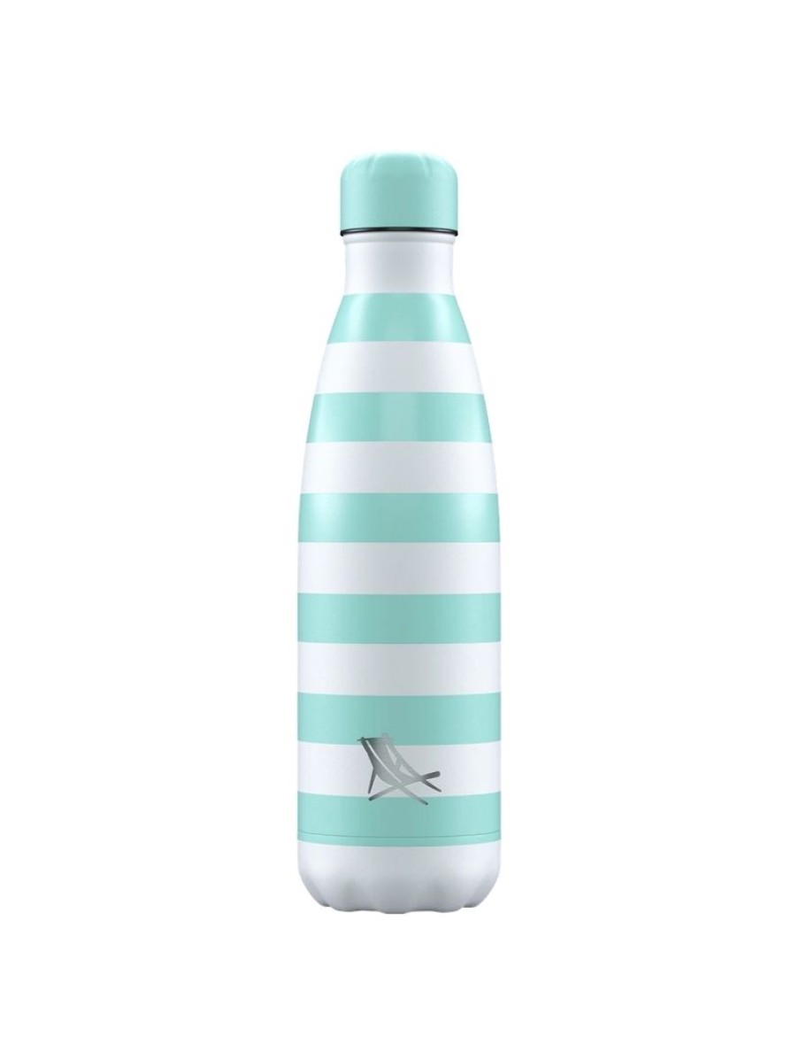 Click Cafe Borracce&Tazze Termiche E Accessori | Chilly'S Bottle Linea Dock&Bay Righe Verdi 500 Ml