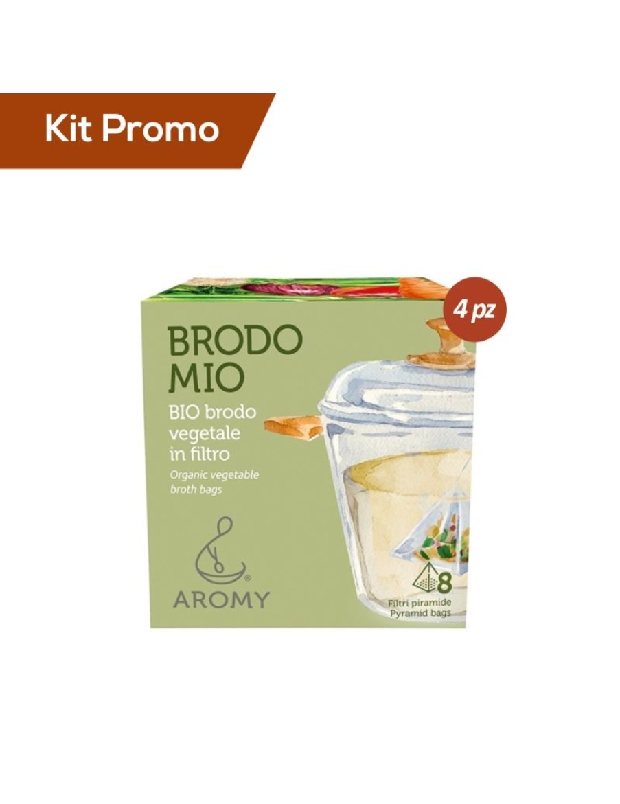 Click Cafe Tisane Biologiche | Kit 4 Astucci Brodo Vegetale Biologico In Filtro