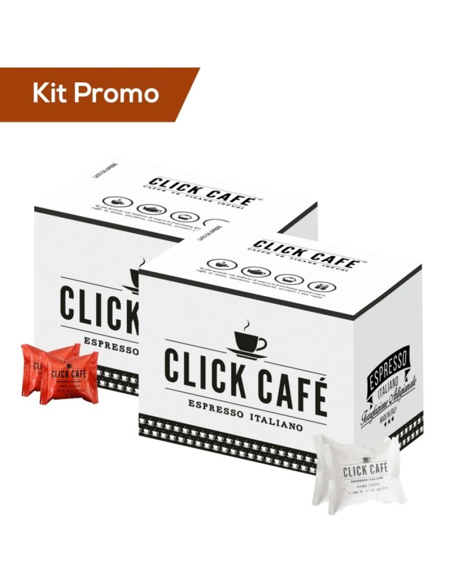 Click Cafe Capsule Domo Compatibili | Box 200 Capsule Miscela Intenso E Forte, Compatibile Domo