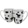 Click Cafe Tazzine Da Caffe E Tazze Mug | Set 2 Mugs In Porcellana Gatto Nero In Confezione Regalo 380 Ml