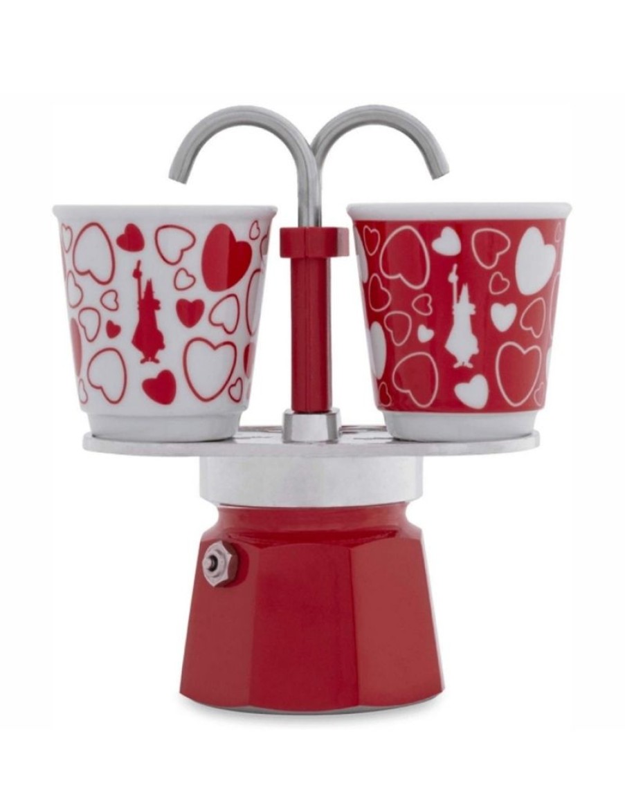 Click Cafe Macchine Moka Per Caffe Macinato | Moka Mini Express Cuore 2 Tazze