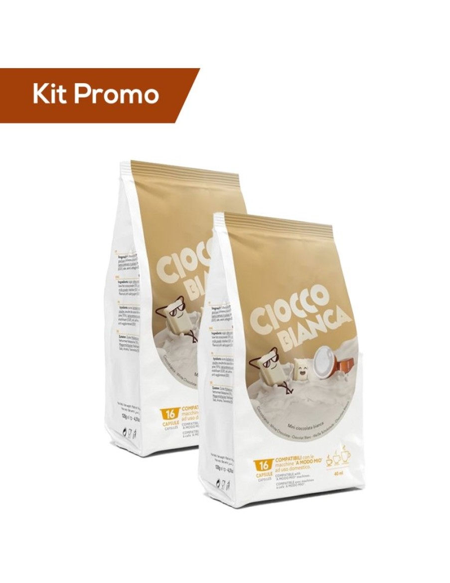 Click Cafe Capsule Compatibili Lavazza* A Modo Mio | Kit 2 Sacchetti Di Capsule A Modo Mio Cioccolata Bianca