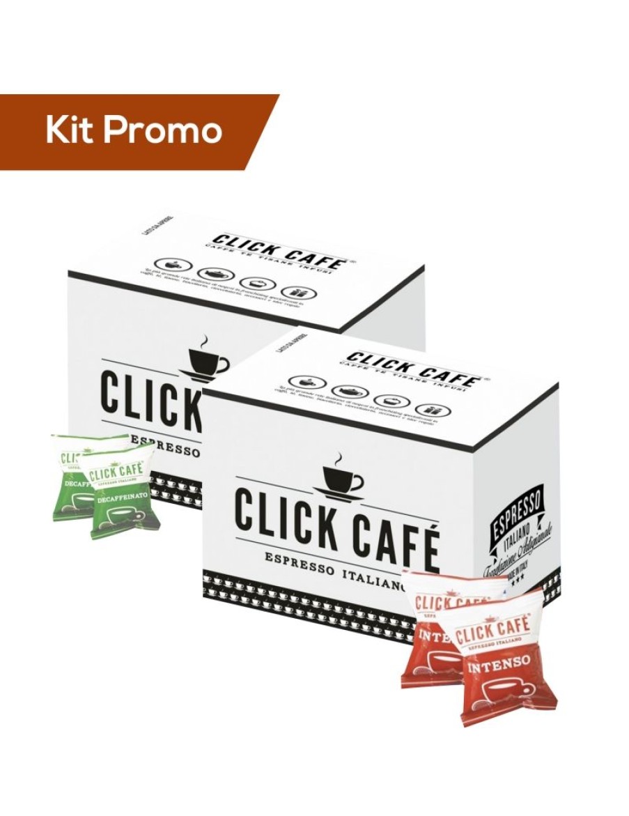 Click Cafe Capsule Compatibili Lavazza* A Modo Mio | Box 200 Capsule Compatibile A Modo Mio, Miscela Intenso E Miscela Decaffeinato