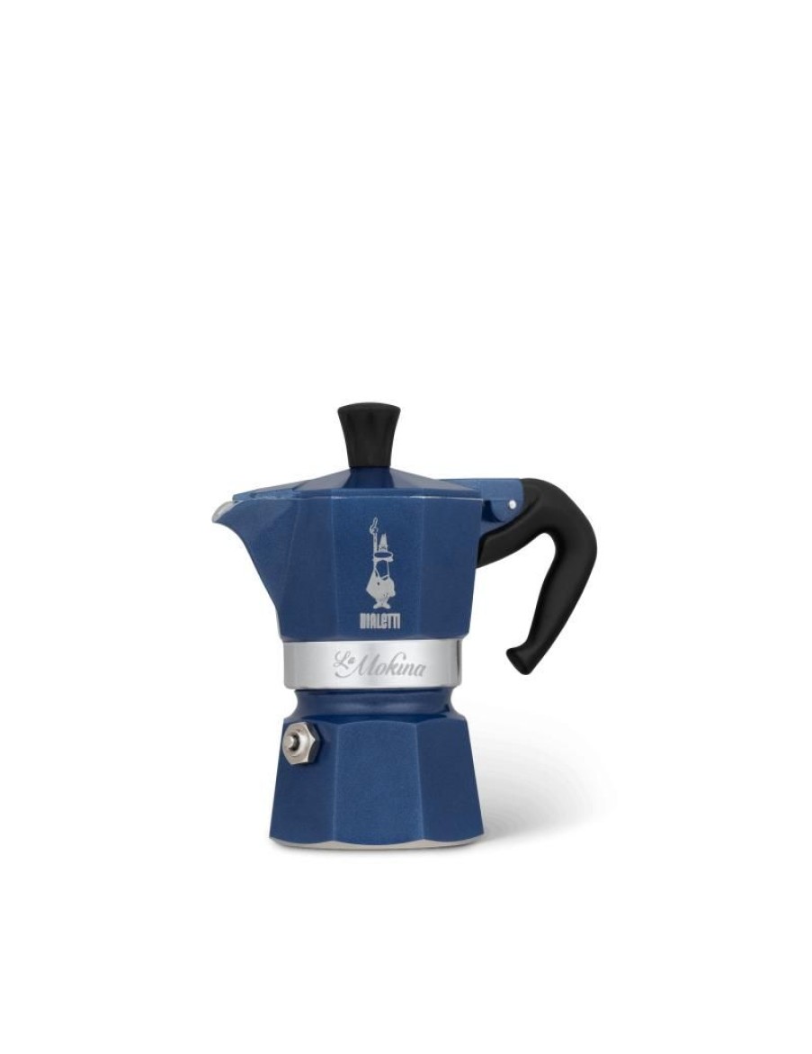 Click Cafe Macchine Moka Per Caffe Macinato | La Mokina Blu Marocco 1/2 Tazza