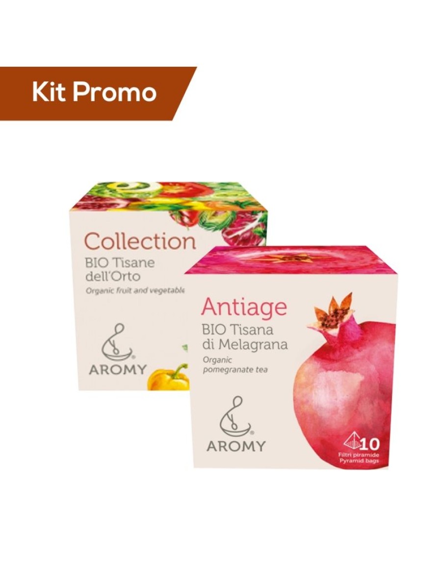 Click Cafe Tisane Biologiche | Box 2 Astucci Mix Tisane Dell'Orto Con Tisana Di Melagrana