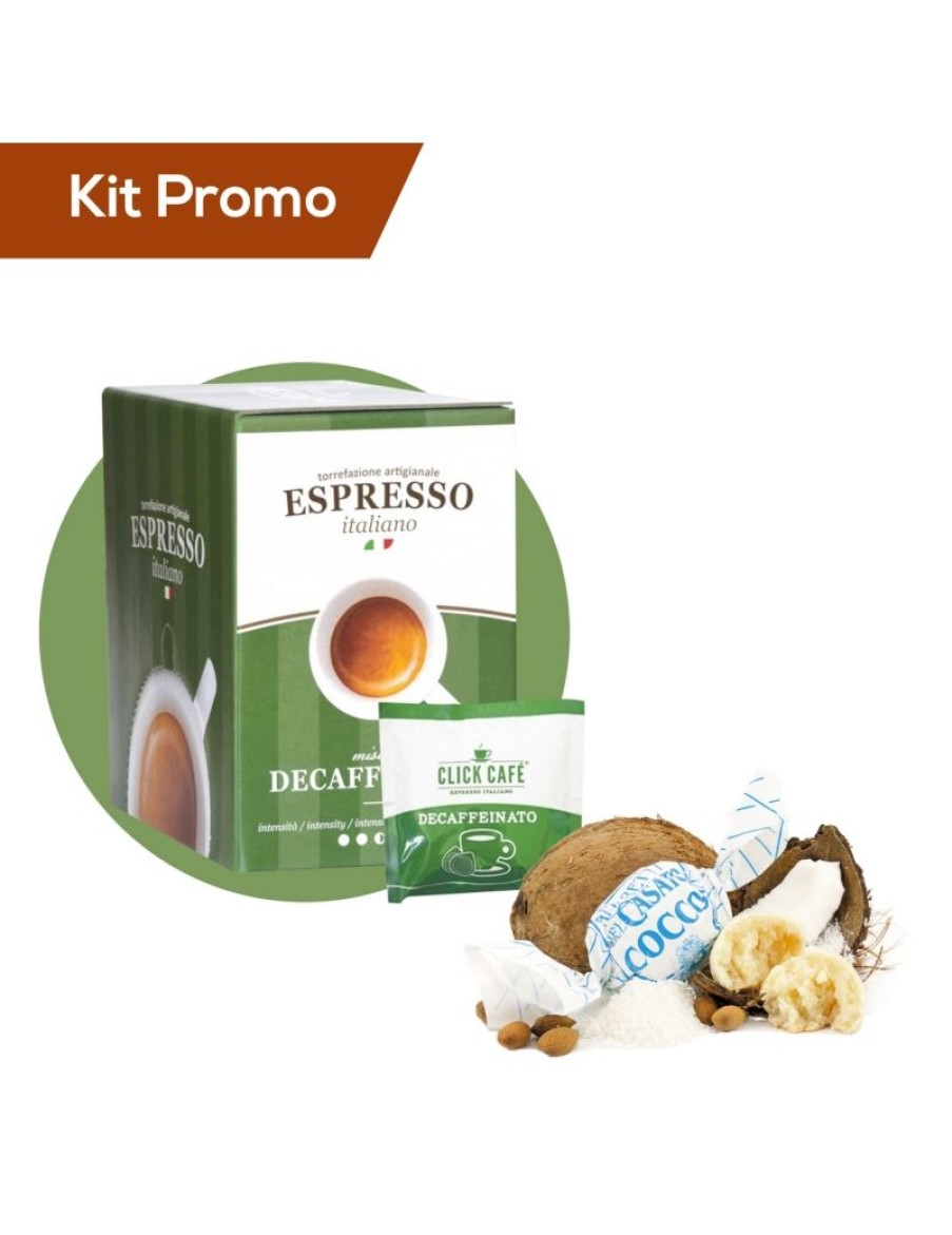 Click Cafe Cialde Caffe | Kit Cialde Di Caffe Decaffeinato Con Amaretti Al Cocco