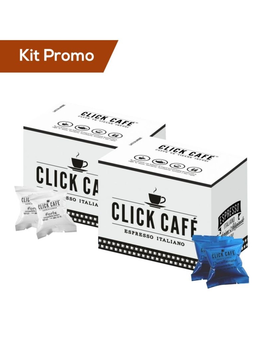 Click Cafe Capsule Compatibili Uno System | Box Capsule Caffe Decaffeinato E Forte Uno System Click Cafe