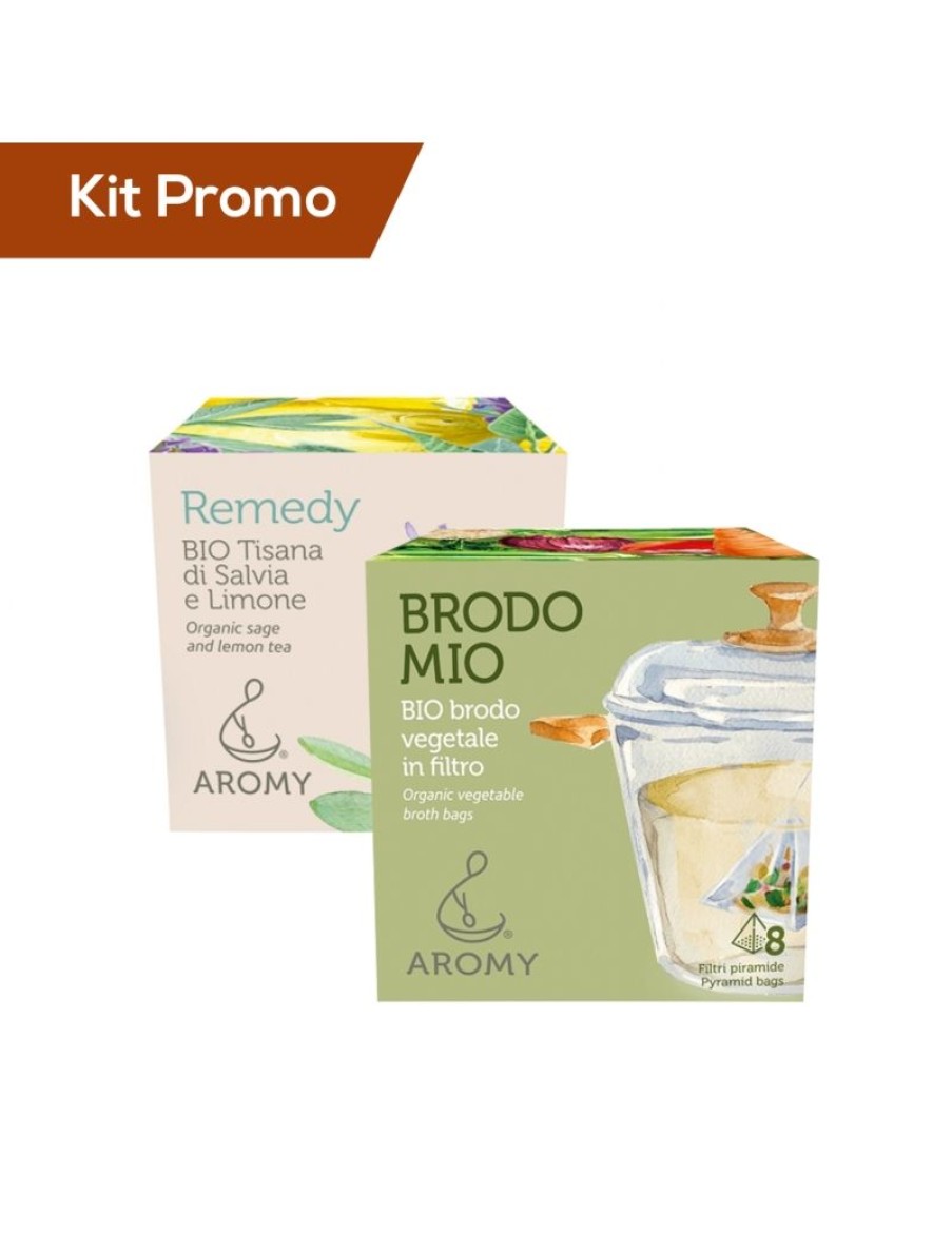 Click Cafe Tisane Biologiche | Box 2 Astucci Brodo Vegetale Con Tisana Salvia E Limone