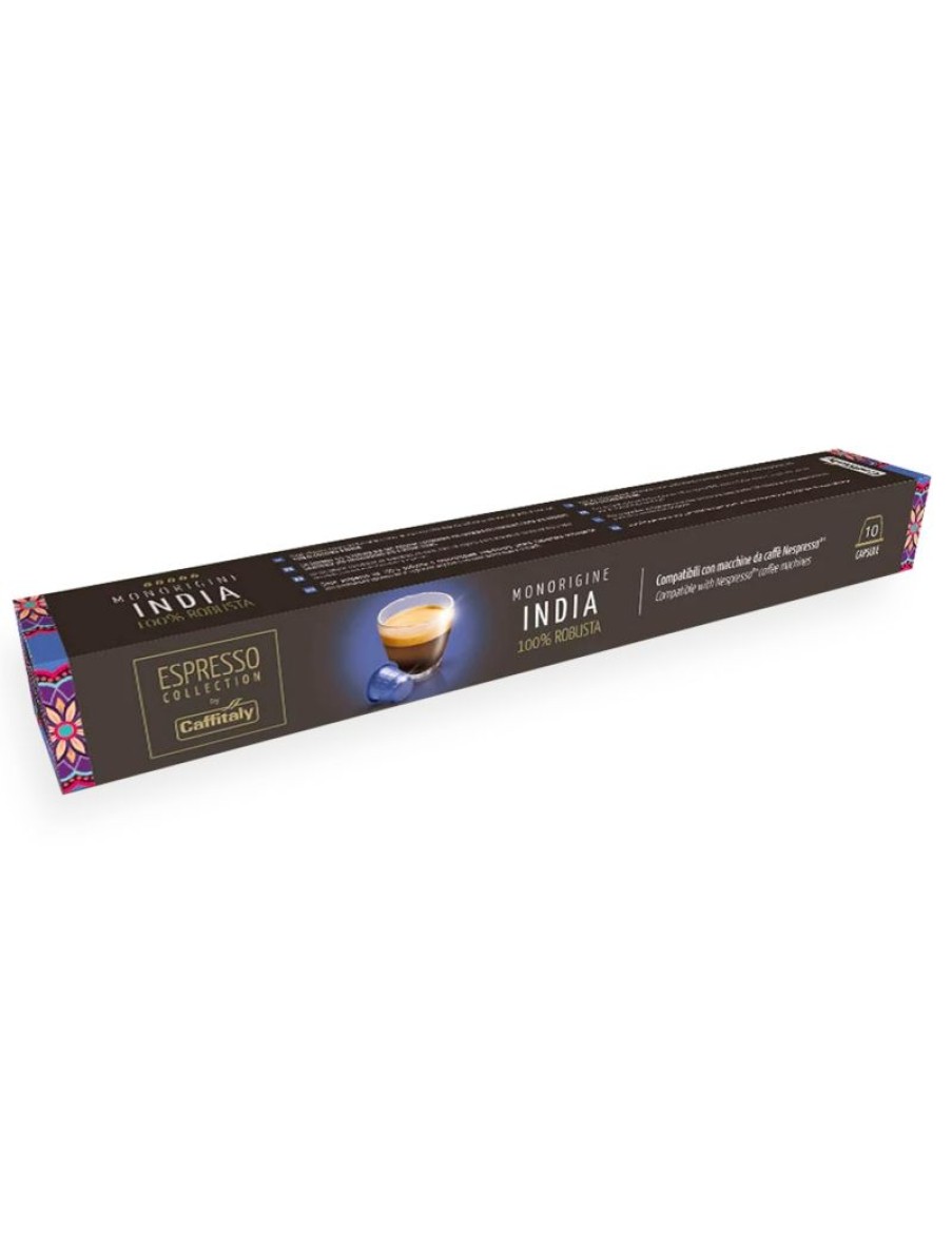 Click Cafe Capsule Compatibili Nespresso | 10 Capsule Monorigine India Nespresso Caffitaly