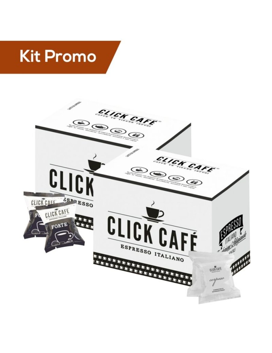 Click Cafe Capsule Compatibili Essse Caffe | Box 200 Capsule Miscela Forte E Corposo Compatibili Espresso Point - Essse