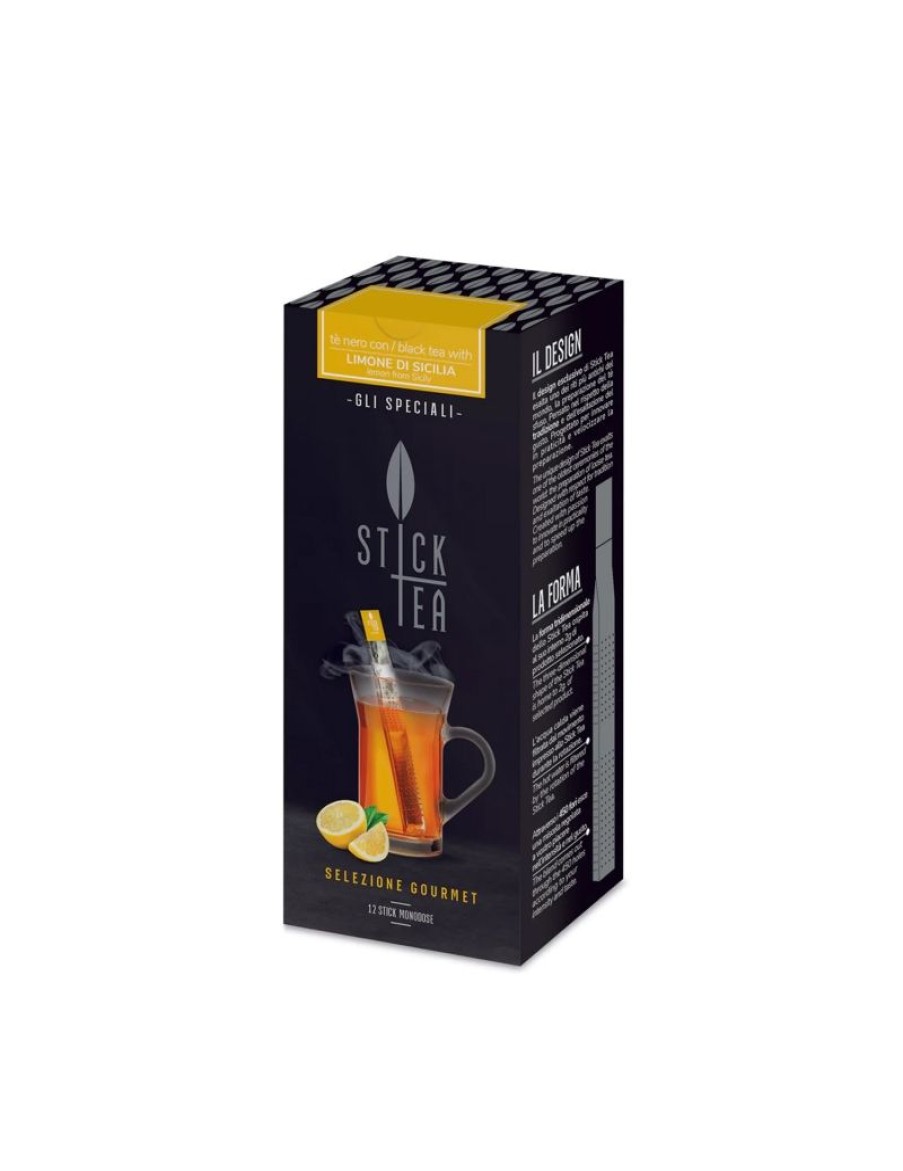 Click Cafe Stick Tea Selezione Gourmet | Stick Tea Box 12 Stick Te Nero Al Limone Di Sicilia