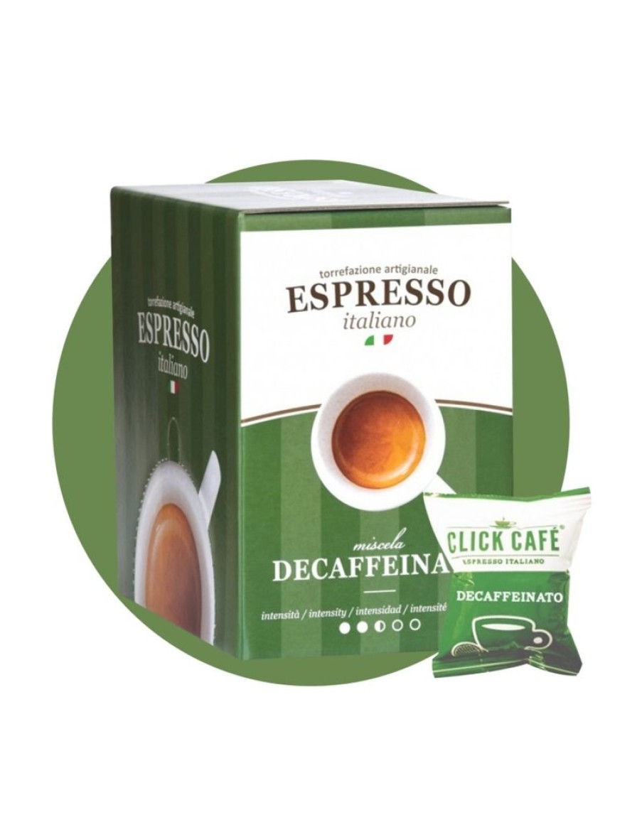 Click Cafe Capsule Compatibili Nespresso | 30 Capsule Nespresso Miscela Decaffeinato