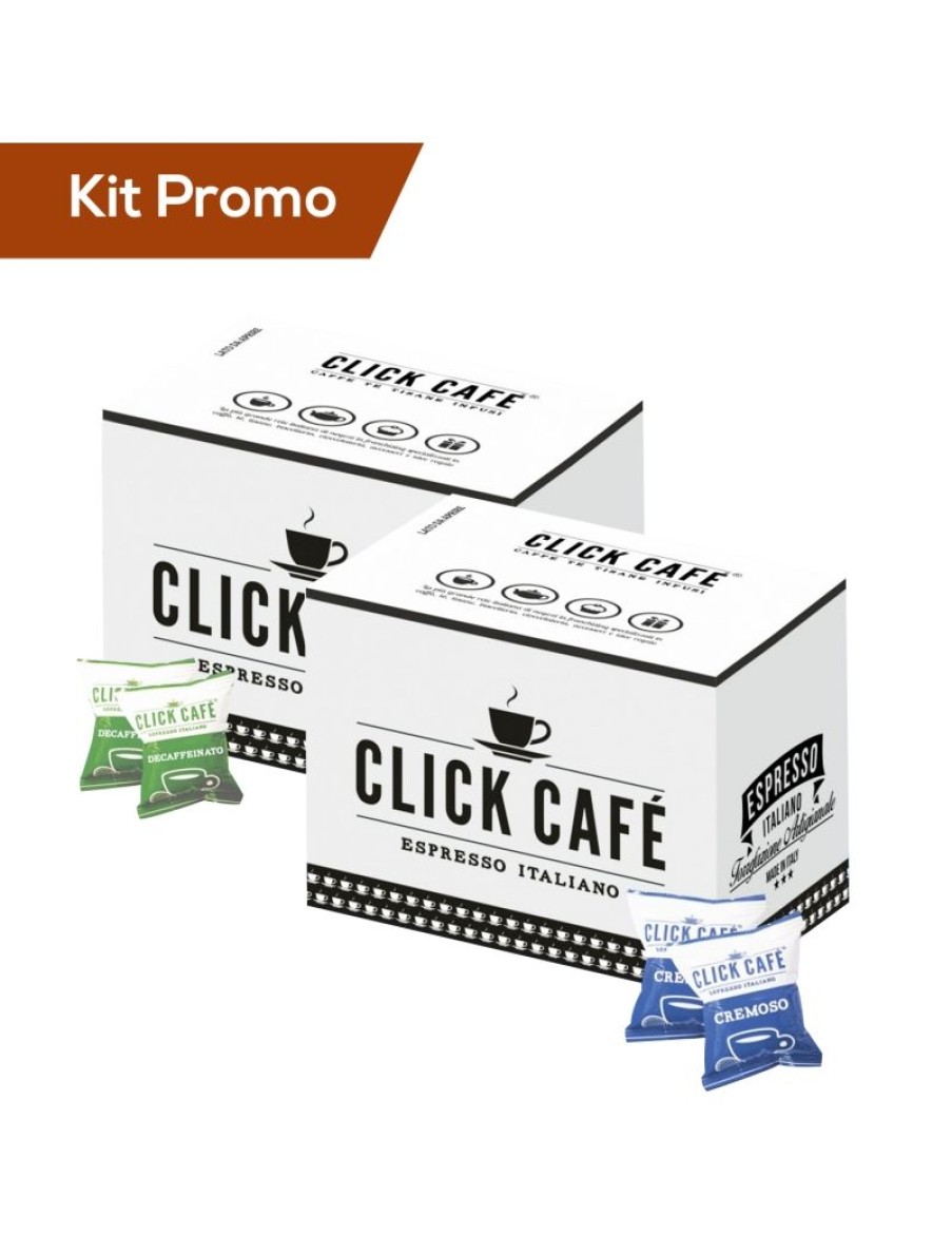 Click Cafe Capsule Compatibili Lavazza* A Modo Mio | Box 200 Capsule Compatibile A Modo Mio, Miscela Cremoso E Miscela Decaffeinato