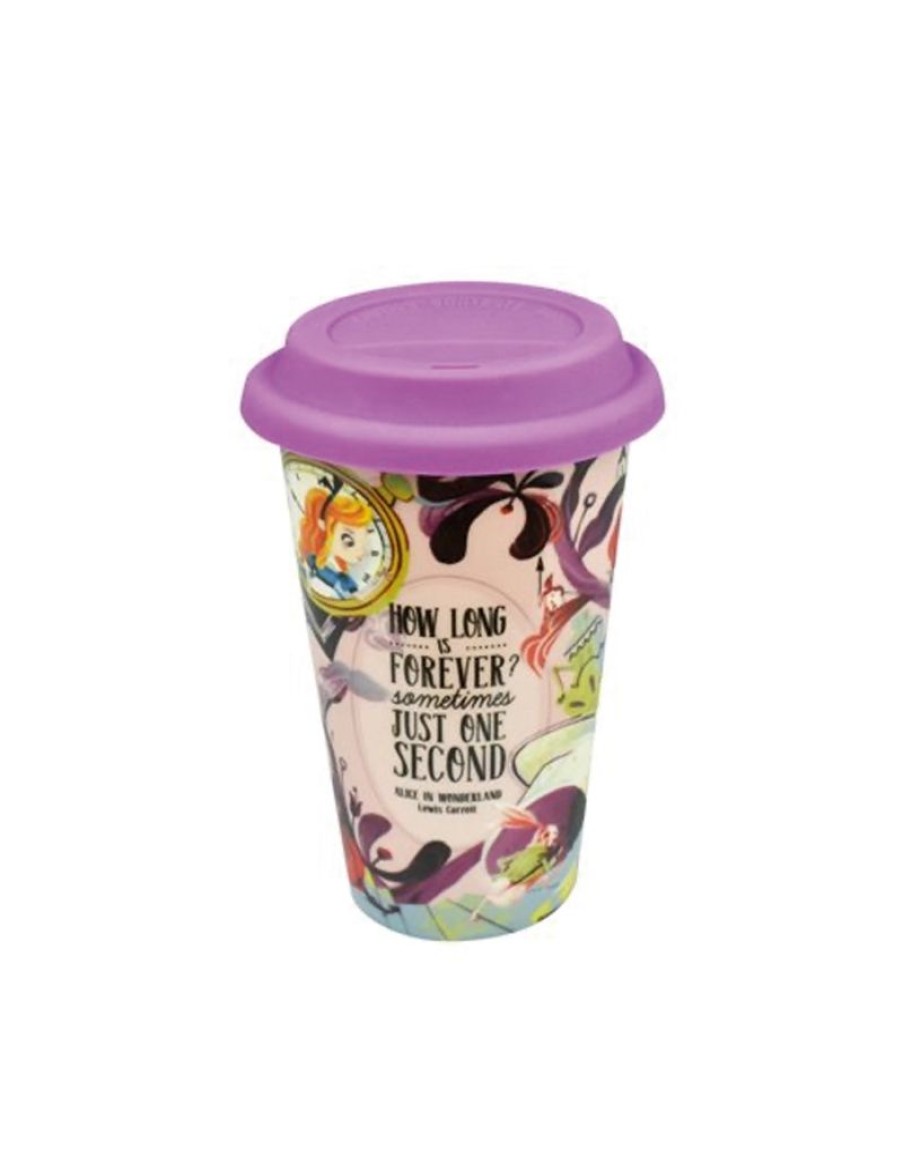 Click Cafe Tazzine Da Caffe E Tazze Mug | Bicchiere Alice In Porcellana Con Tappo In Silicone 300Ml