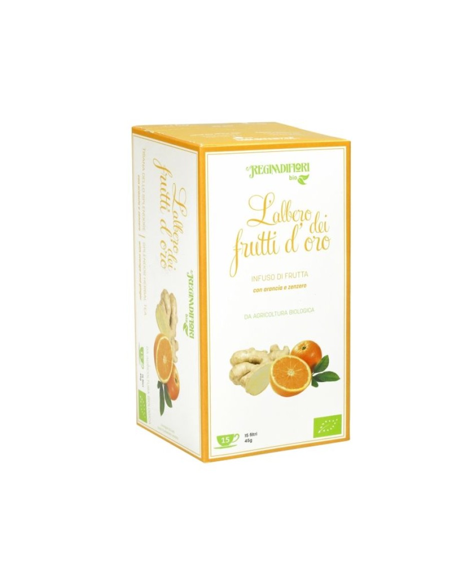 Click Cafe Te E Tisane Regina Di Fiori E Mlesna | Infuso L'Albero Dei Frutti D'Oro Arancia & Zenzero Bio 15 Filtri