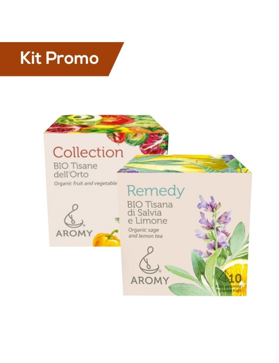 Click Cafe Tisane Biologiche | Box 2 Astucci Mix Tisane Dell'Orto Con Tisana Di Salvia E Limone