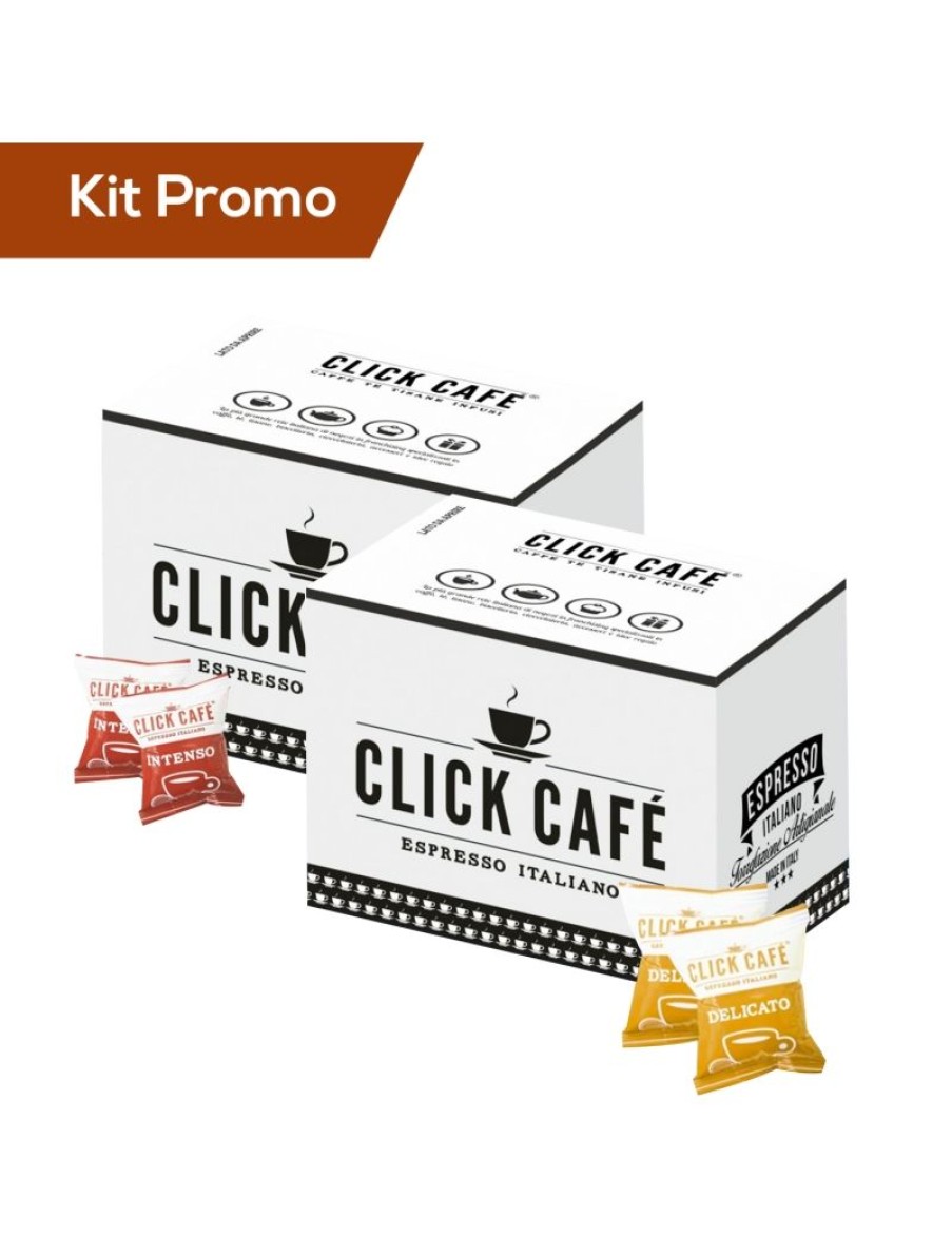 Click Cafe Capsule Compatibili Lavazza* A Modo Mio | Box 200 Capsule Compatibile A Modo Mio, Miscela Intenso E Miscela Delicato