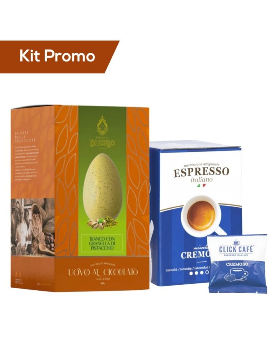 Click Cafe Cialde Caffe | Kit Pasqua - Cioccolato Bianco Al Pistacchio Con Caffe