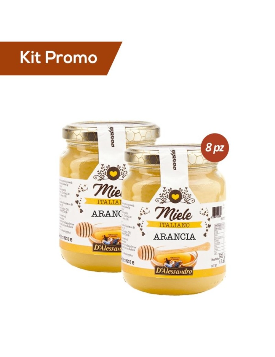 Click Cafe Miele E Marmellata Artigianale E Bio | Kit 8 Vasetti Di Miele D'Arancio Grezzo