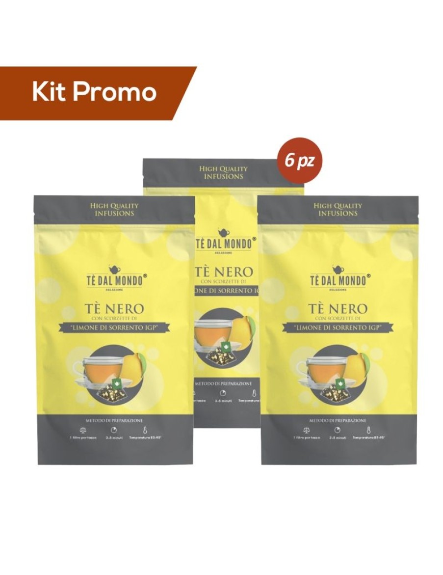 Click Cafe Te Nero | Kit 6 Doypack Te Nero Con Scorzette Di "Limone Di Sorrento Igp"