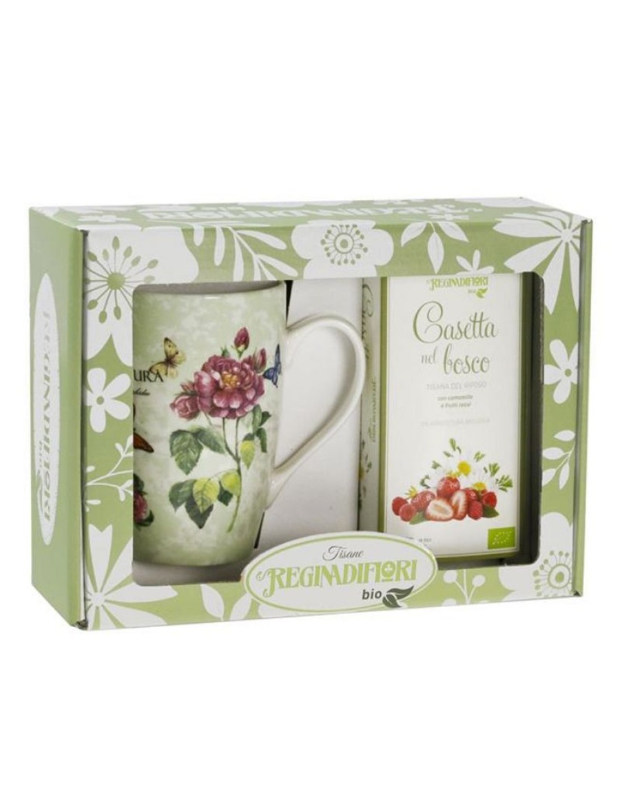 Click Cafe Te E Tisane Regina Di Fiori E Mlesna | Scatola Vetrina Mug Natura + Tisana Casetta Nel Bosco Bio