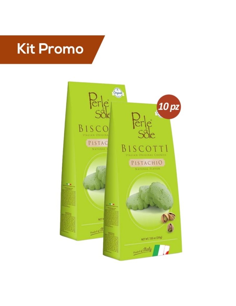 Click Cafe Biscotti Artigianali | Kit 10 Astucci Di Biscotti Al Gusto Pistacchio, Perle Di Sole