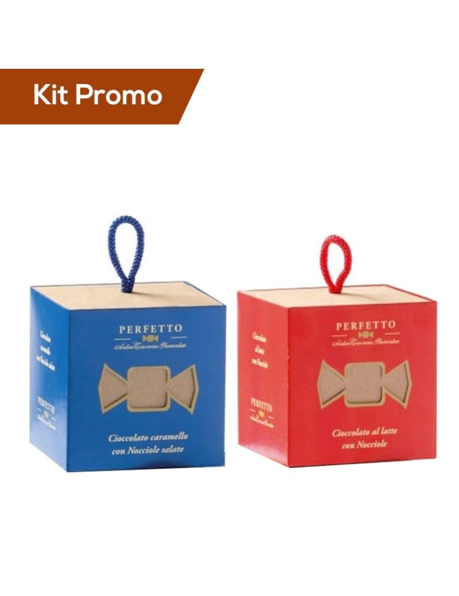 Click Cafe Gluten Free | Kit Cubo Cioccolatini Al Latte E Nocciola Con Cubo Cioccolatini Al Caramello