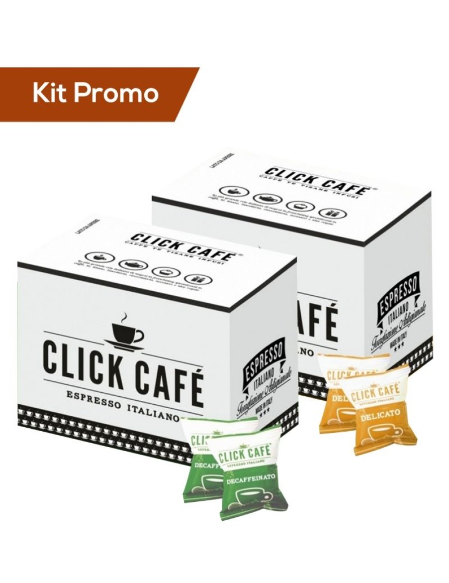 Click Cafe Capsule Compatibili Nespresso | Box 200 Capsule Nespresso Miscela Delicato E Decaffeinato