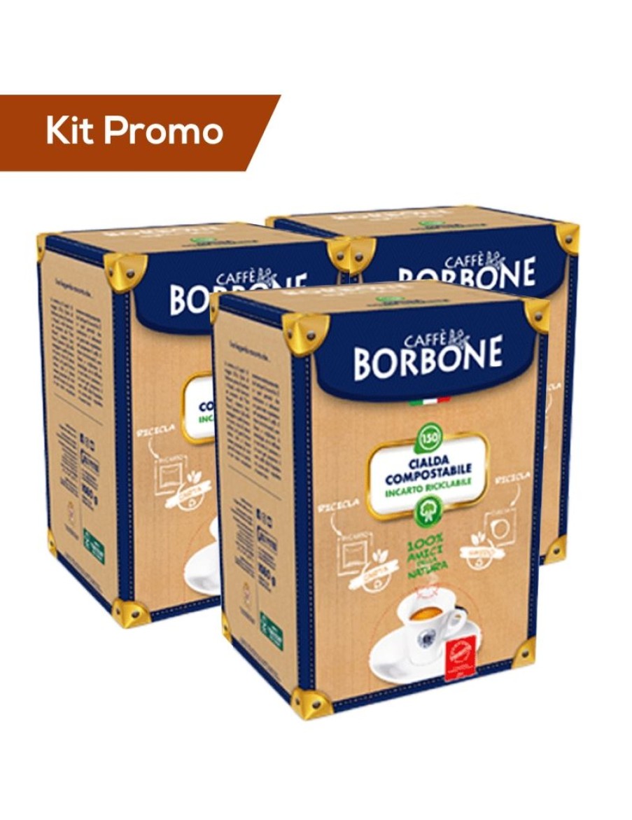 Click Cafe Cialde Caffe | Box 150 Cialde Compostabili Borbone, Miscela Blu