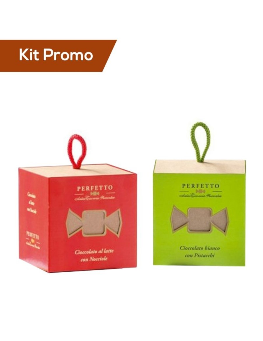 Click Cafe Gluten Free | Kit Cubo Cioccolatini Al Latte E Nocciola Con Cubo Cioccolatini Al Pistacchio