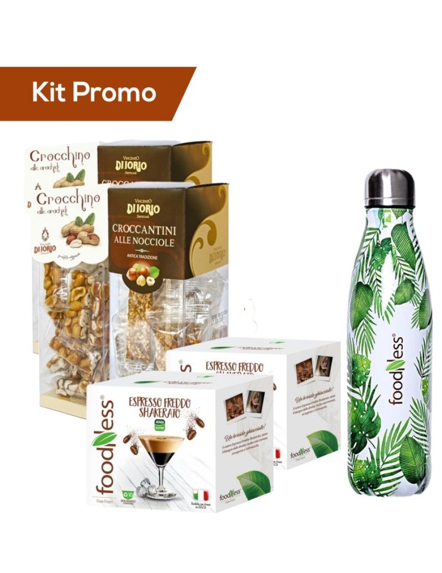 Click Cafe Capsule Compatibili Dolce Gusto | Kit Caffe Shakerato Foodness Compatibili Dolce Gusto Con Croccantini, In Omaggio Borraccia Termica