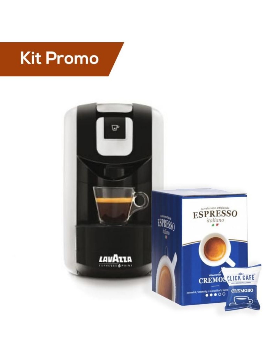 Click Cafe Macchinette Per Caffe In Capsule | Macchina Da Caffe Ep Mini Colore Bianco + 30 Capsule Cremoso