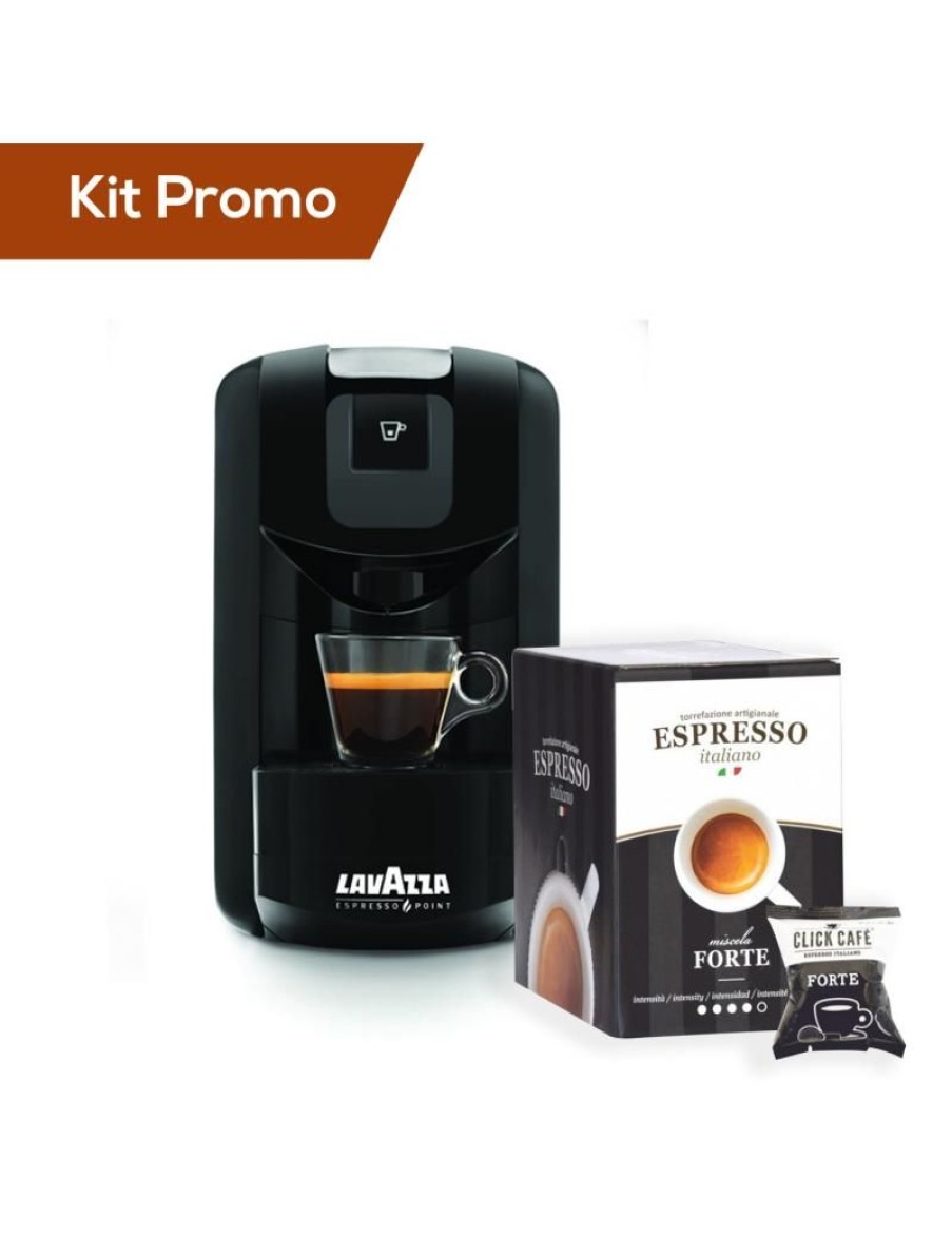 Click Cafe Macchinette Per Caffe In Capsule | Macchina Da Caffe Ep Mini Colore Nero + 30 Capsule Forte