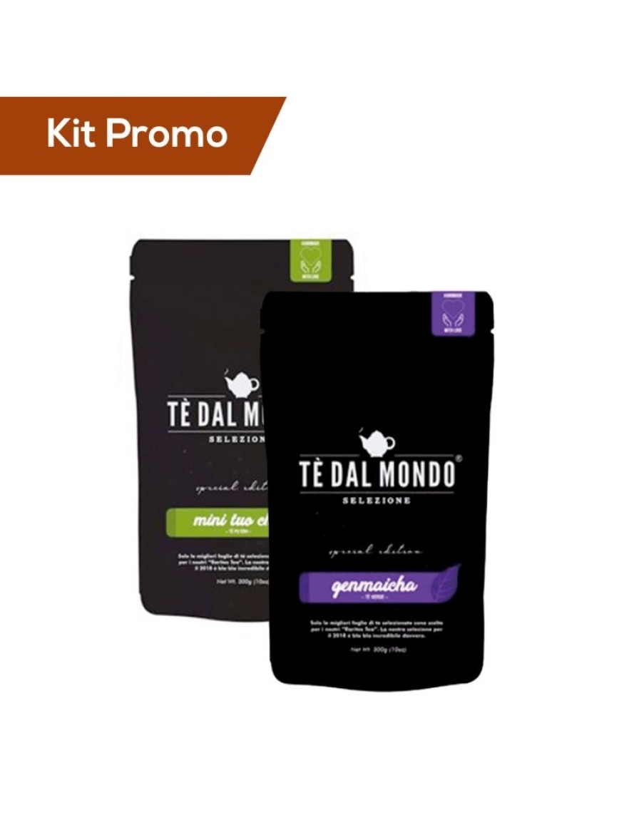 Click Cafe Te Dal Mondo Special Edition | Kit 2 Doypack Te Pu Erh Mini Tuo Cha E Te Verde Genmaicha