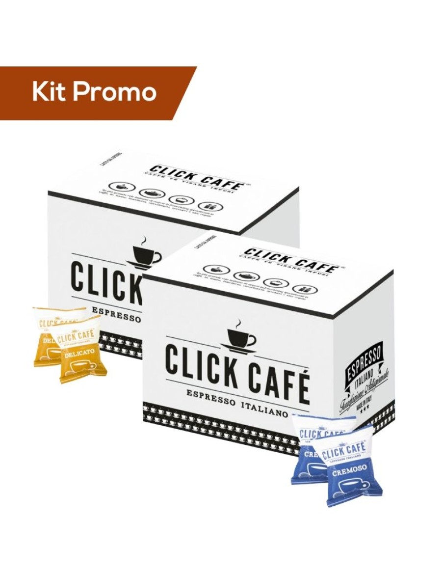 Click Cafe Capsule Compatibili Lavazza* A Modo Mio | Box 200 Capsule Compatibile A Modo Mio, Miscela Delicato E Miscela Cremoso