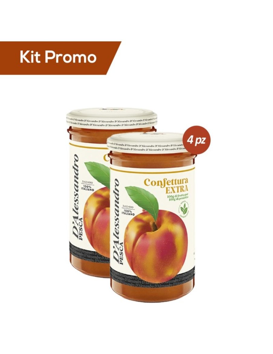 Click Cafe Miele E Marmellata Artigianale E Bio | Kit 4 Confetture Di Pesche Senza Glutine