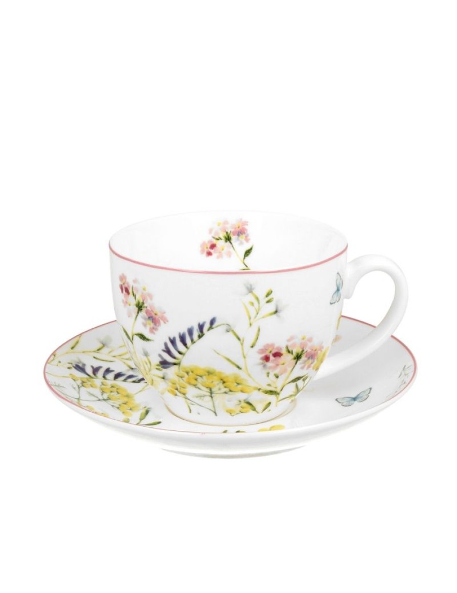 Click Cafe Tazzine Da Caffe E Tazze Mug | Tazza Da Te Con Piattino Fiori Alice In Confezione Regalo 250 Ml