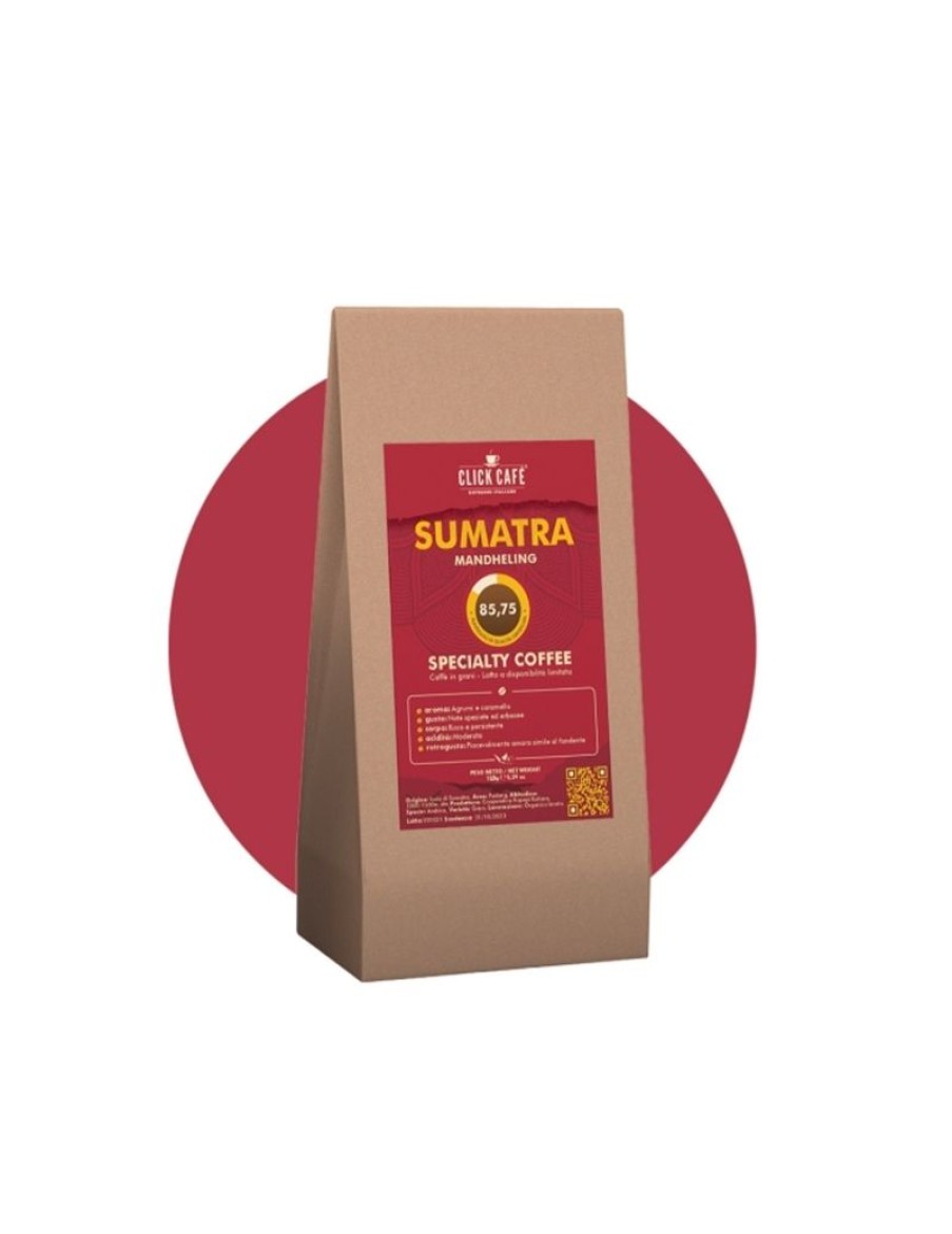 Click Cafe Caffe In Grani Macinato E Solubile | Specialty Coffee Sumatra Sacchetto 125 Gr